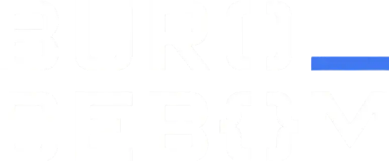 Het logo (wit) van buro_deBom