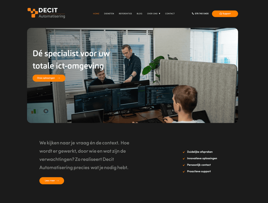 Website van Decit | buro_deBom | Webdevelopment | Maatwerk website