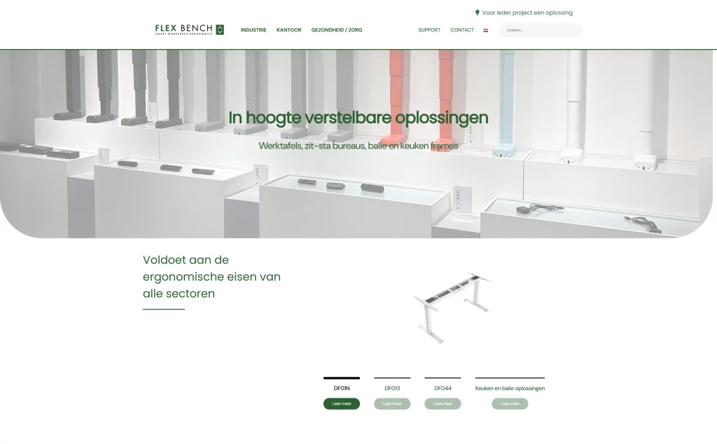 Website van Flex-Bench | buro_deBom | Webdevelopment | Maatwerk website