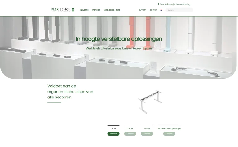Website van Flex-Bench | buro_deBom | Webdevelopment | Maatwerk website